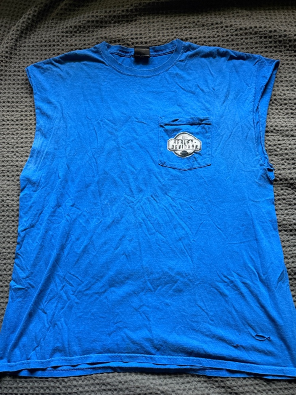 Harley-Davidson Men's Bright Blue Pocket Tank Top